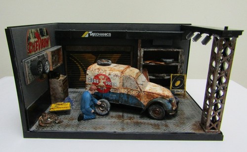 Diorama garage 2 cv - 2,